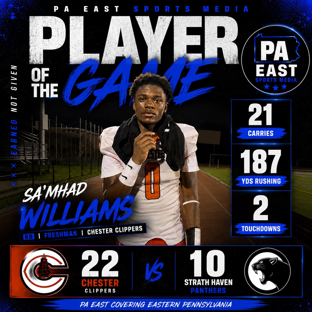 PA East Player of the Game Sa'Mhad Williams