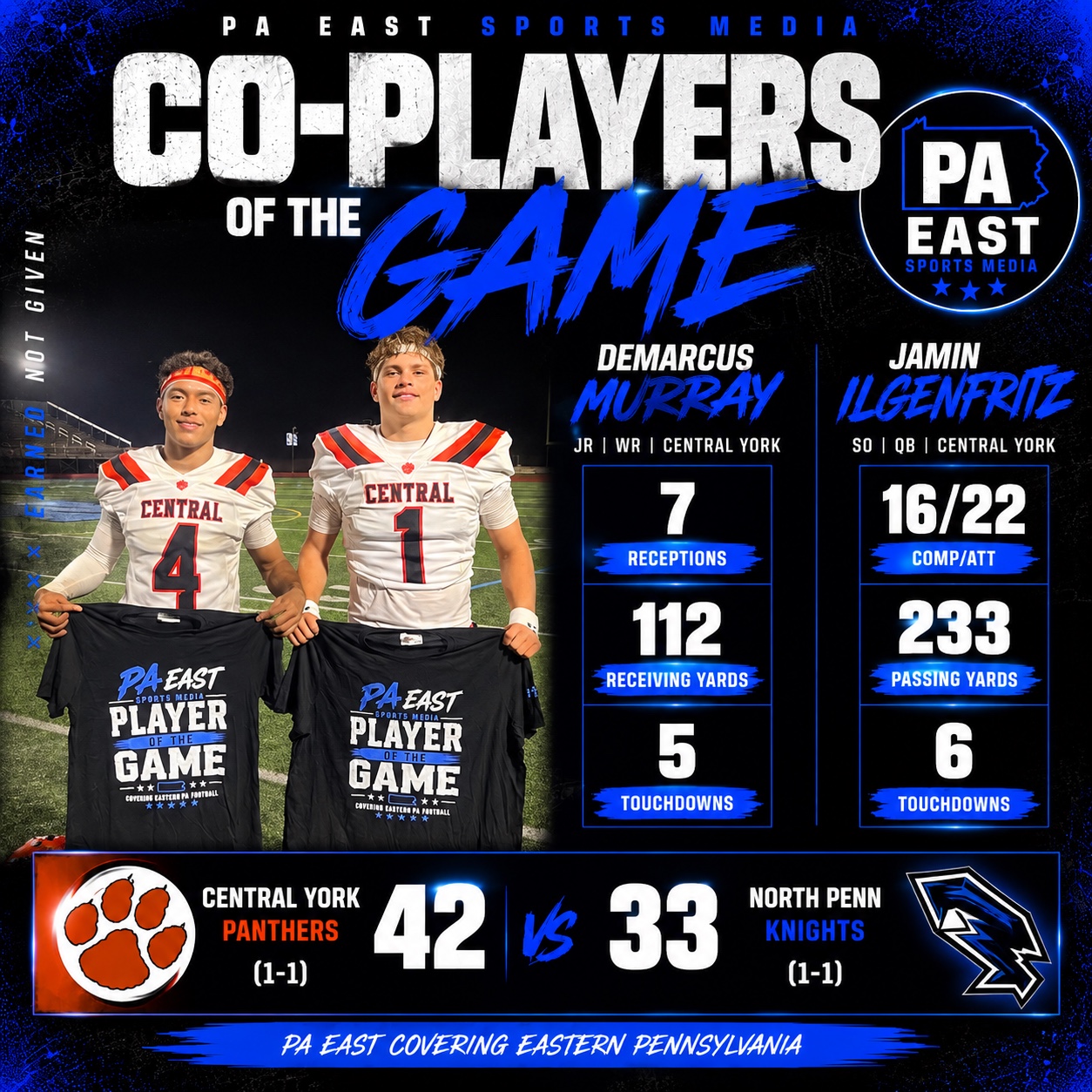 PA East Co-Players of the Game DeMarcus Murray and Jamin Ilgenfritz