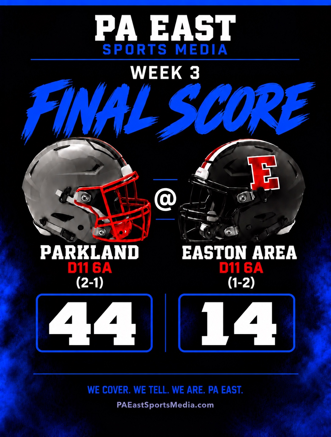 Parkland defeats Easton Area 44 to 14