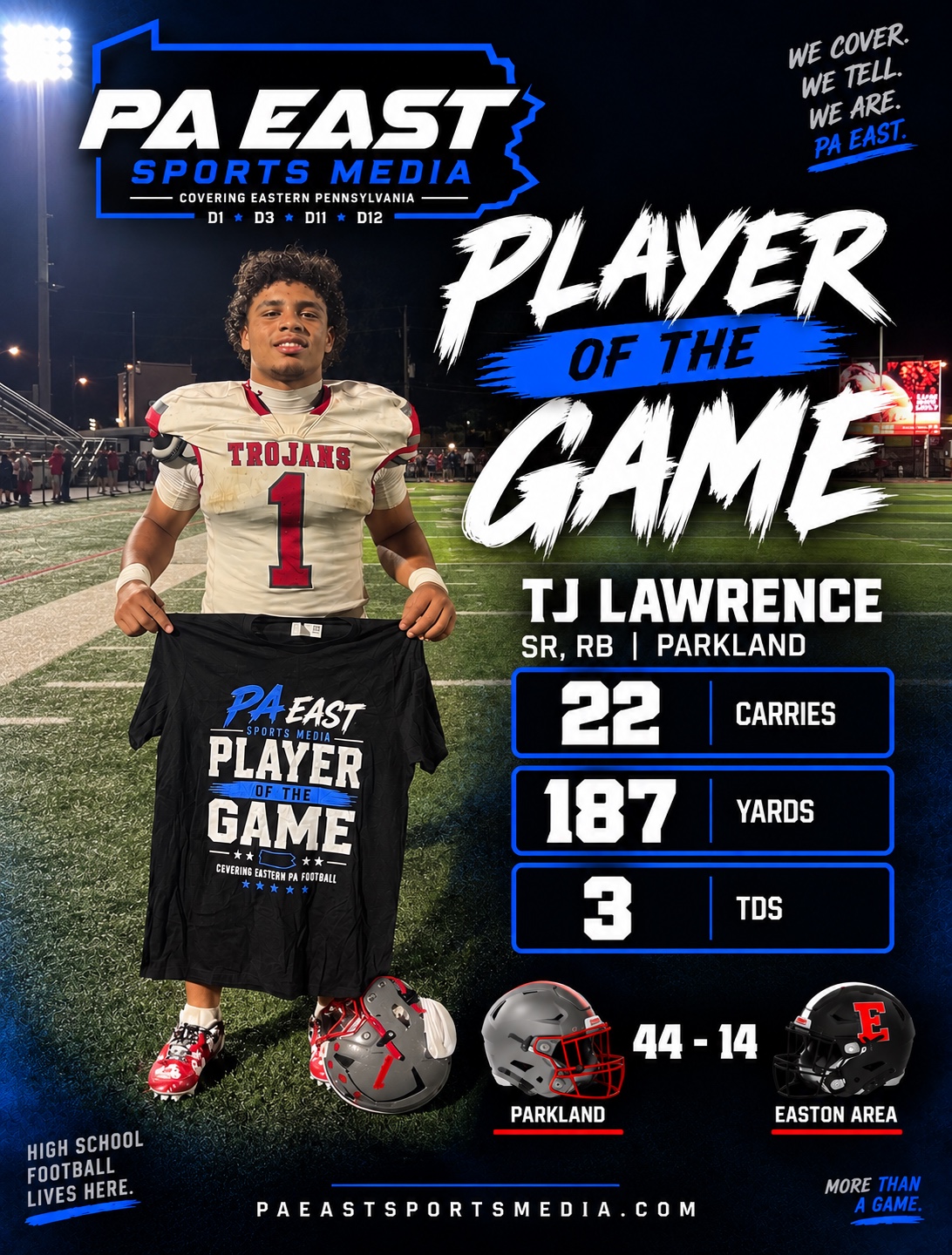 PA East Player of the Game TJ Lawrence